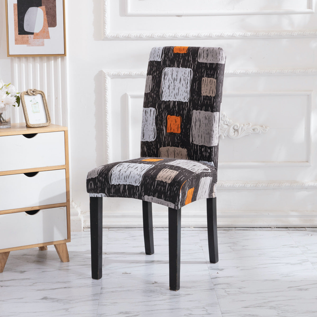 Printed Elastic Chair Cover Household Anti-Fouling Chair Cover