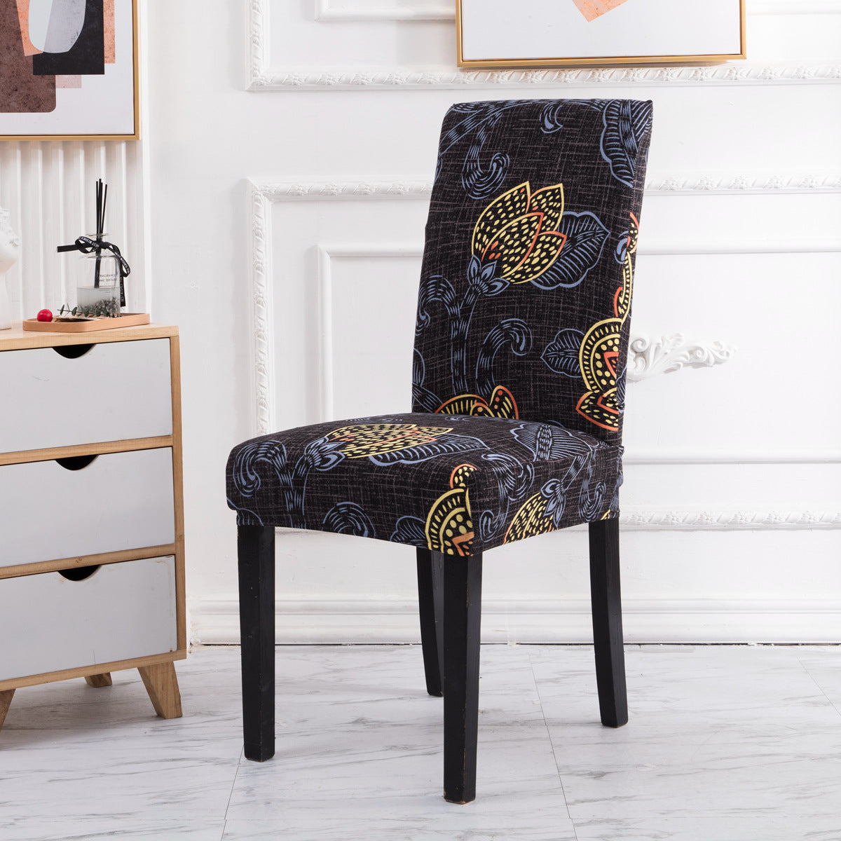 Printed Elastic Chair Cover Household Anti-Fouling Chair Cover