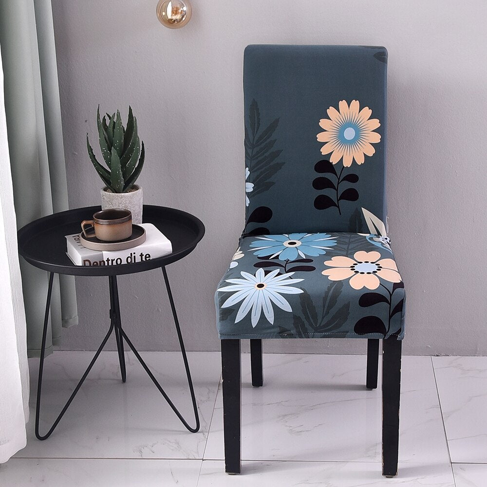 Stretch Chair Cover Fabric Dining Chair Cover Siamese Chair Cover American Household Stool Cover Cover Hotel Seat Back Chair Cover