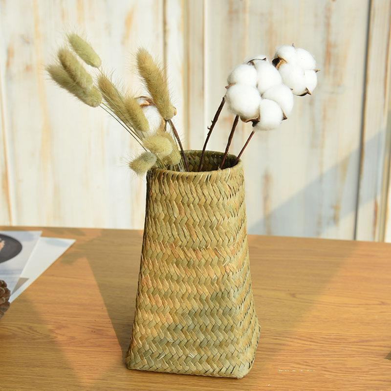 Straw Woven Living Room Handicraft Decorations With Barley Ear Vases