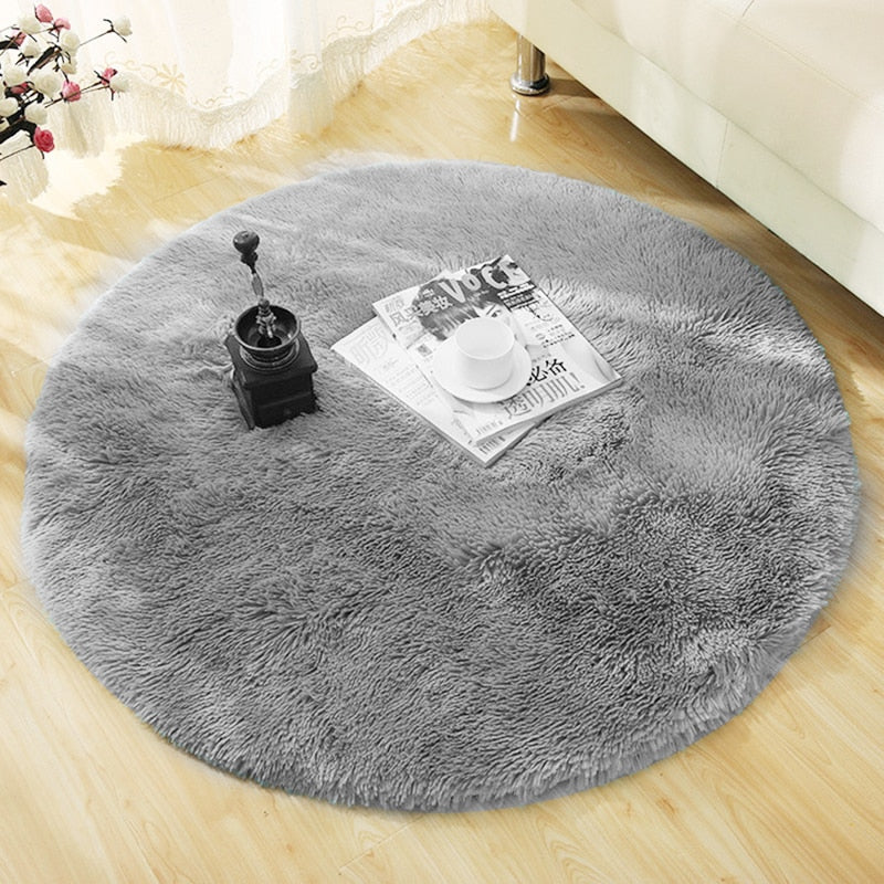 Fluffy Round Rug Carpets For Living Room Decor