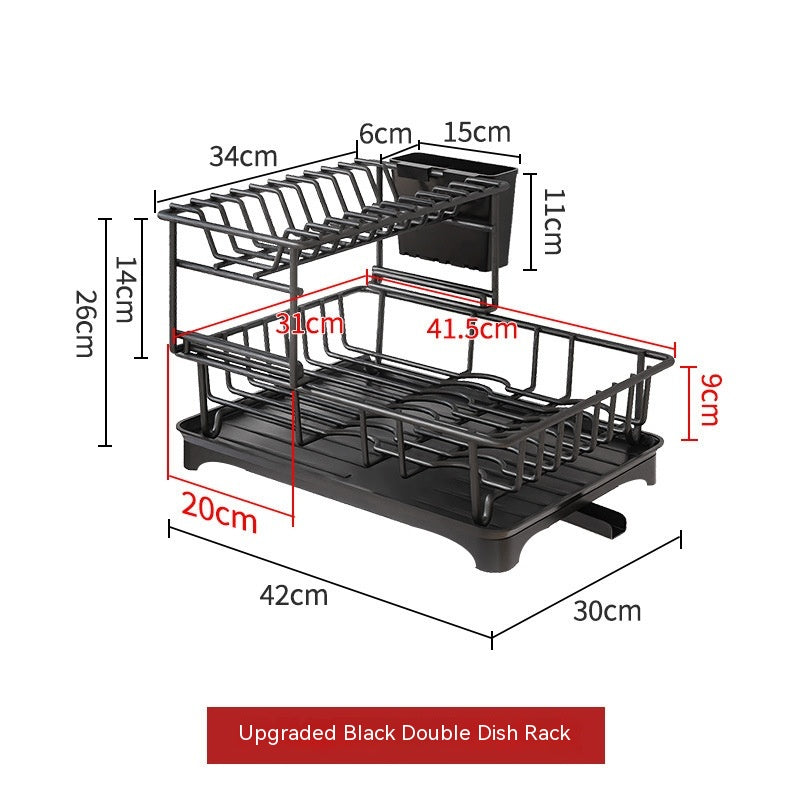 Kitchen Sink Countertop Draining Bowl Rack Storage