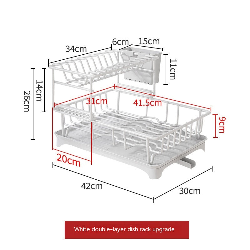 Kitchen Sink Countertop Draining Bowl Rack Storage