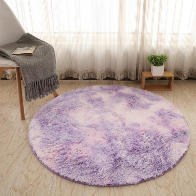 Fluffy Round Rug Carpets For Living Room Decor