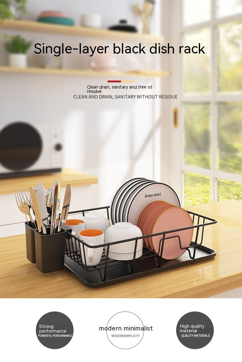 Kitchen Sink Countertop Draining Bowl Rack Storage