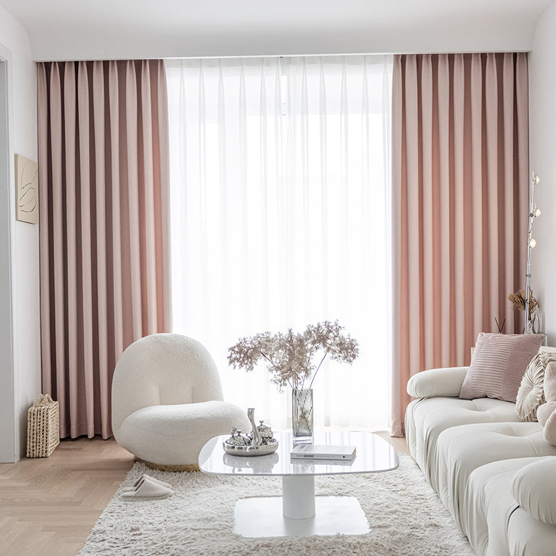 Living Room Bedroom Wheat Grain Solid Color Curtains